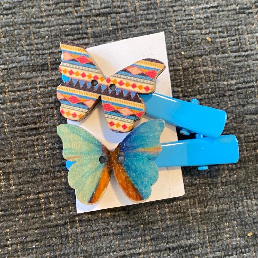 Unbranded Hair Clip Set Kids OS Multicolor New Animal Heart Butterfly 16pc Lot